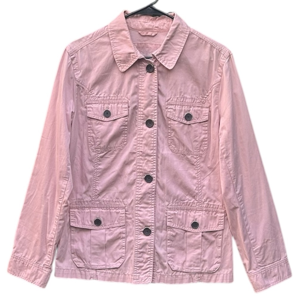 EDDIE BAUER NWOT Women’s Button Canvas Utility Jacket Antique Rose Pink